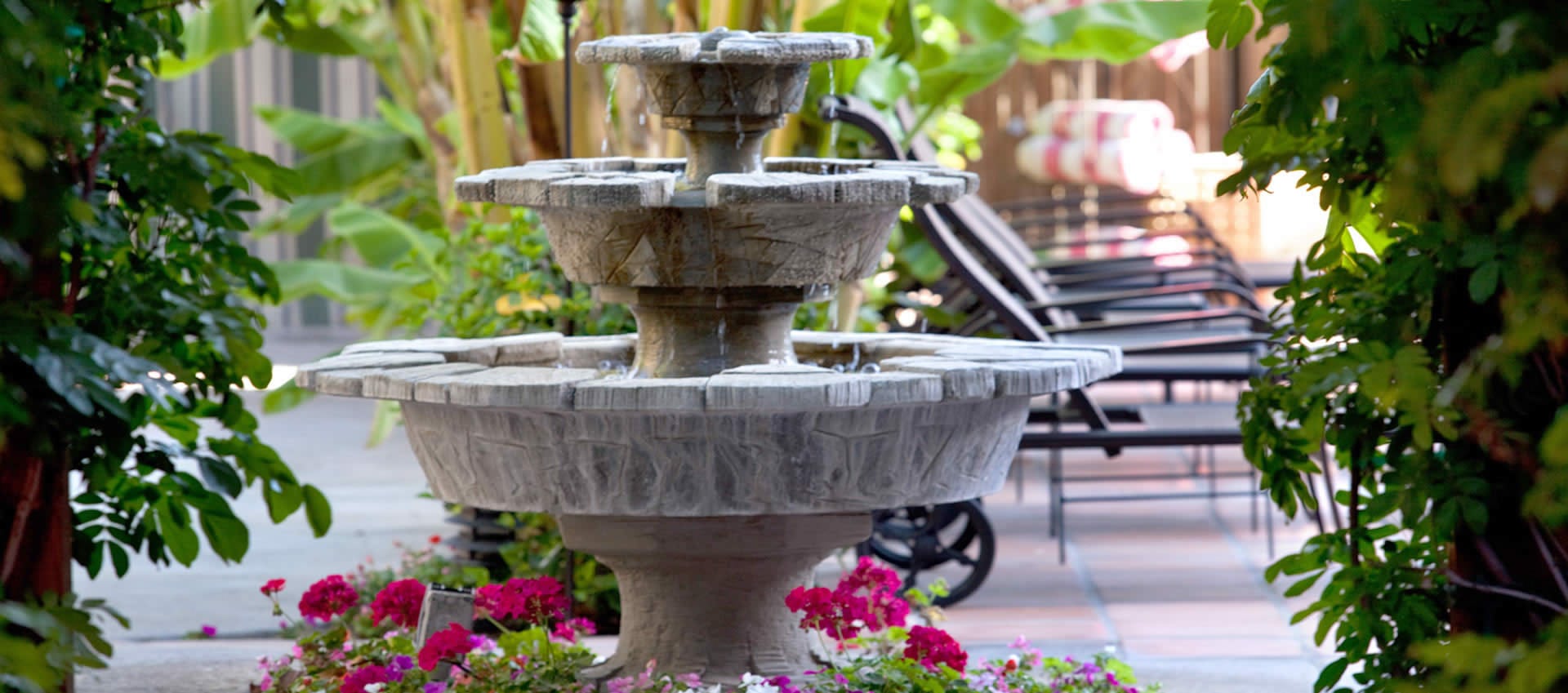 Hotel California garden fountain